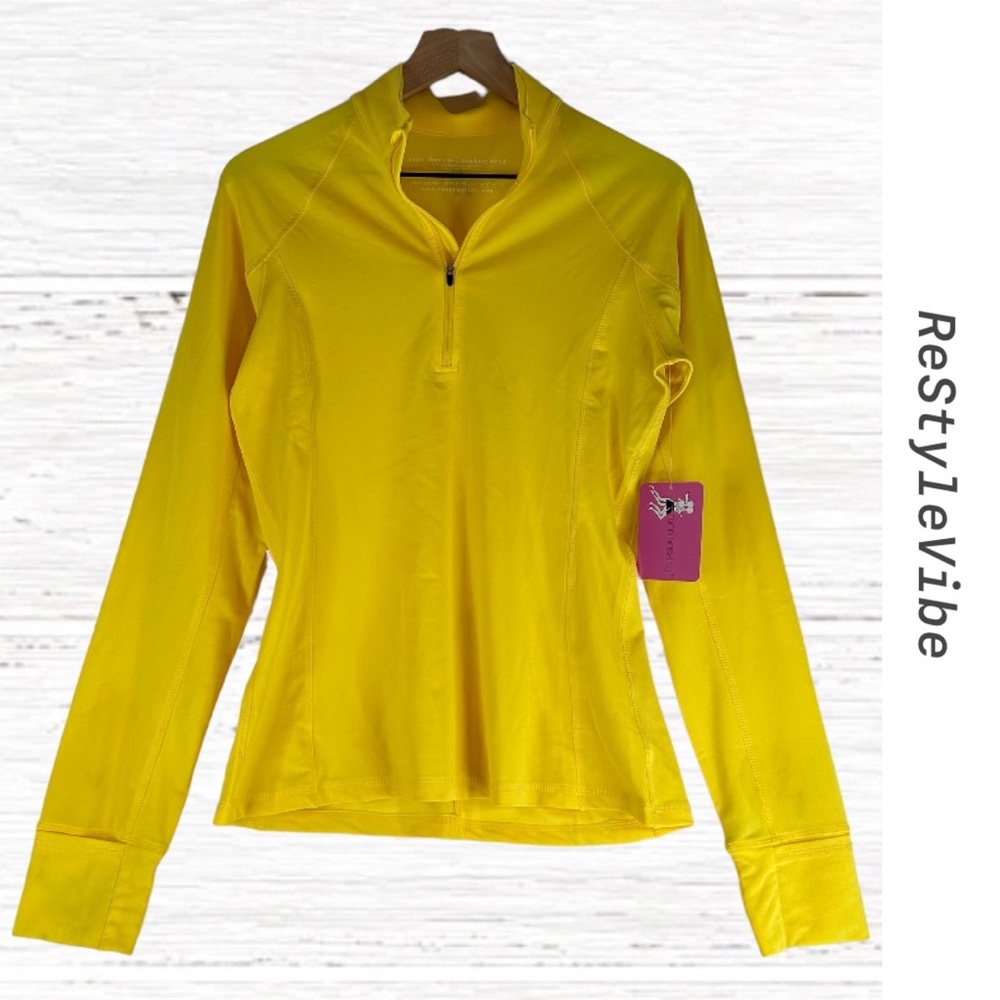 RUNNINGSKIRTS Women’s Size XL Top Shirt Running 1/2 Zip NWT Yellow Slim Fit NEW